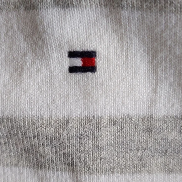 Tommy Hilfiger Womens Size L Pima Cotton Blend Jumper Orange Grey White - Picture 5 of 7